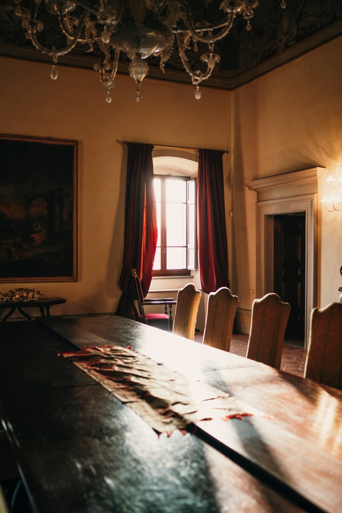 A bedroom in a historic residence