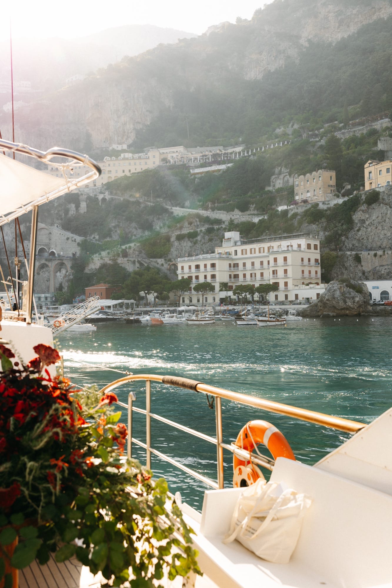 The coastline seen from a boat